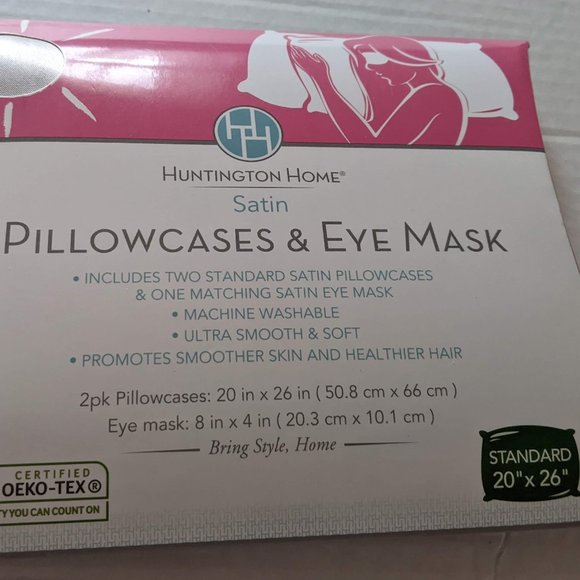 Huntington Home Satin Pillowcases & Eye Mask Set - Picture 1 of 7